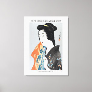 Japanse vrouw die haar handdoek vasthoudt - Goyō H Canvas Afdruk