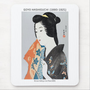 Japanse vrouw die haar handdoek vasthoudt - Goyō H Muismat