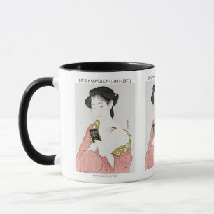Japanse vrouw die poeder aanbrengt - Goyō Hashiguc Mok