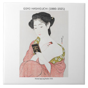 Japanse vrouw die poeder aanbrengt - Goyō Hashiguc Tegeltje