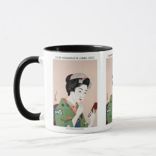 Japanse vrouw die rouge toepast - Goyō Hashiguchi Mok