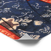 Japanse vrouw en kat lezen het papier poster (Hoek)