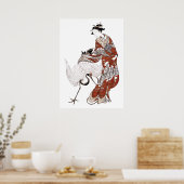 Japanse vrouw en kraan (18e eeuw) poster (Keuken)