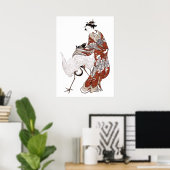 Japanse vrouw en kraan (18e eeuw) poster (Thuiskantoor)