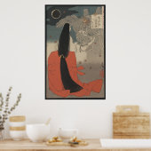Japanse Vrouw en Tovenaar bij Mount Manno Poster (Keuken)
