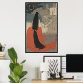 Japanse Vrouw en Tovenaar bij Mount Manno Poster (Thuiskantoor)