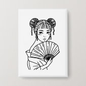 Japanse vrouw fanart button (Voorkant)