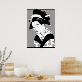 Japanse Vrouw Geisha  Poster (Keuken)