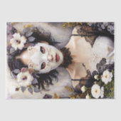 Japanse vrouw in bloemengratie - Decoupage - Tissuepapier (Voorkant)