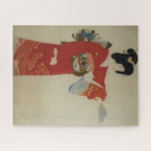  Japanse vrouw in de rode kimono Legpuzzel (Horizontaal)