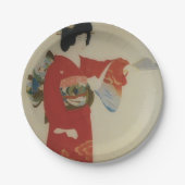  Japanse vrouw in de rode kimono Papieren Bordje (Voorkant)