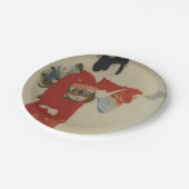  Japanse vrouw in de rode kimono Papieren Bordje (Gekanteld)