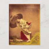  Japanse vrouw in de wind Briefkaart (Voorkant)