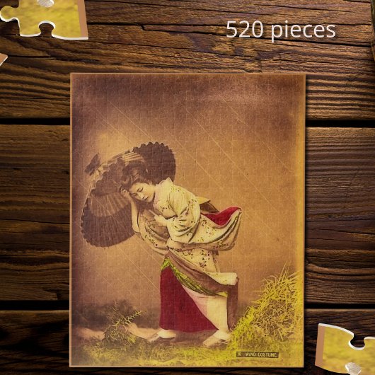 Japanse vrouw in de wind Legpuzzel