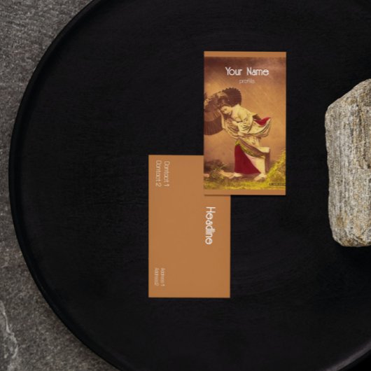  Japanse vrouw in de wind Visitekaartje