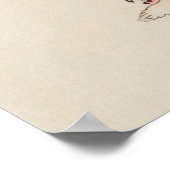 Japanse vrouw in Kimoni Painting Poster (Hoek)