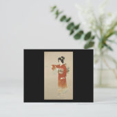 Japanse vrouw in Kimono Briefkaart (Staand voorkant)