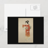 Japanse vrouw in Kimono Briefkaart (Voorkant / Achterkant)
