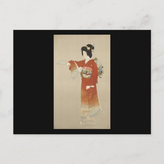 Japanse vrouw in Kimono Briefkaart (Voorkant)