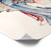 Japanse vrouw in Kimono door Katsushika Hokusai Poster (Hoek)