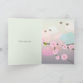 Japanse vrouw in Kimono en Sakura Bedankkaart (Binnen)