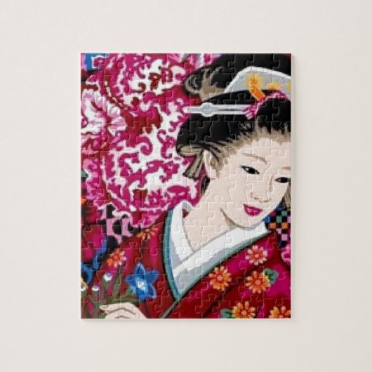 Japanse vrouw in Kimono Legpuzzel (Verticaal)