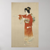 Japanse vrouw in Kimono Poster (Voorkant)