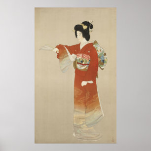 Japanse vrouw in Kimono Poster