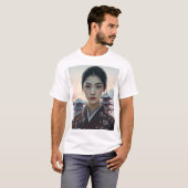 Japanse vrouw in Kimono T-shirt (Voorkant volledig)