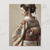 Japanse vrouw in traditionele kimono briefkaart (Voorkant)