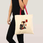 Japanse vrouw leest 2 tote bag (Voorkant (product))