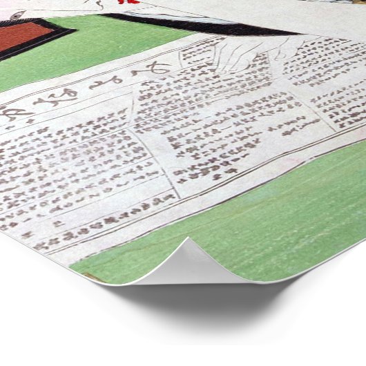 Japanse vrouw met Cat, Tsukioka Yoshitoshi Poster (Hoek)