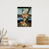 Japanse vrouw met waaier poster (Keuken)