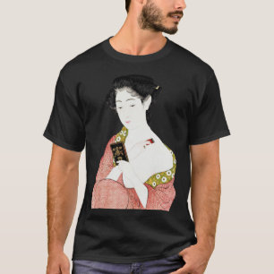 Japanse vrouw mooie geisha Japanse schildering T-shirt