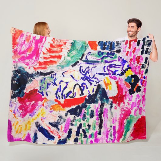 Japanse vrouw naast het water, Matisse Fleece Deken (In situ)