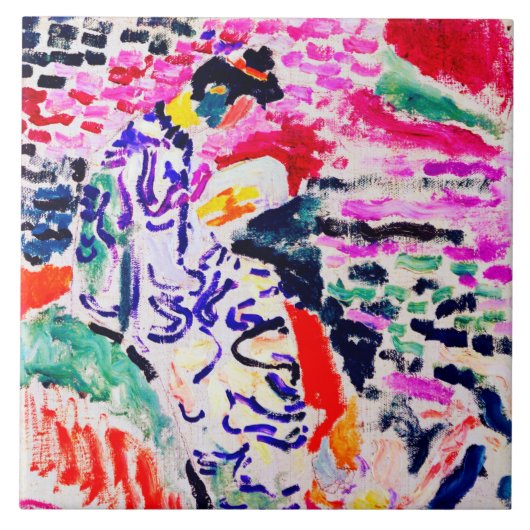 Japanse vrouw naast het water, Matisse Tegeltje (Voorkant)