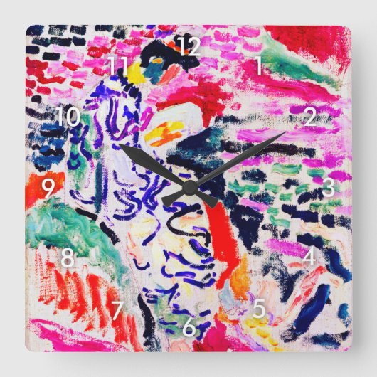 Japanse vrouw naast het water, Matisse Vierkante Klok (Voorkant)