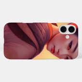 Japanse vrouw op Sunset Fantasy AI Art Case-Mate iPhone Case (Achterkant (horizontaal))