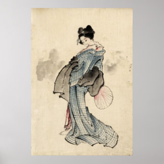 Japanse vrouw print