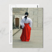 japanse vrouw rood briefkaart (Voorkant / Achterkant)