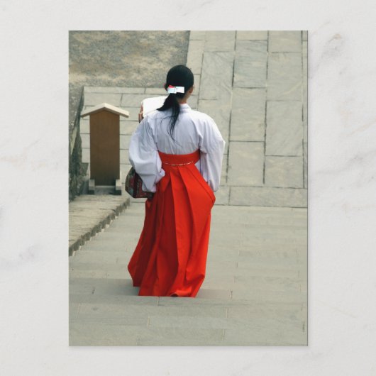 japanse vrouw rood briefkaart (Voorkant)