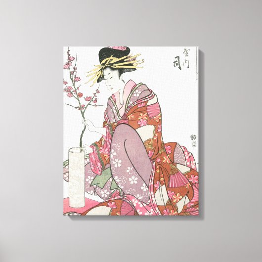 Japanse vrouw  Schilderen kunst houtblok print (Voorkant)