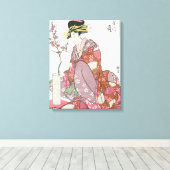 Japanse vrouw  Schilderen kunst houtblok print (Insitu (Houten vloer))