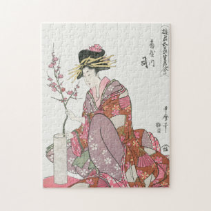 Japanse vrouw  Schilderen kunst houtblok print Legpuzzel