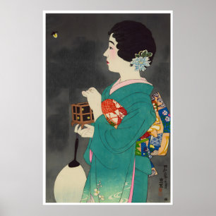 Japanse vrouw schildert Geisha Print Japan Poster