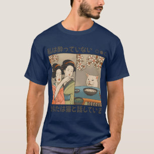 Japanse vrouw schreeuwt tegen een kat Cat Meme mei T-shirt
