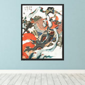 Japanse vrouw speelt fluit canvas afdruk (Insitu (Houten vloer))