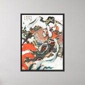Japanse vrouw speelt fluit canvas afdruk (Voorkant)