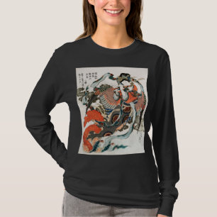 Japanse vrouw speelt fluit t-shirt
