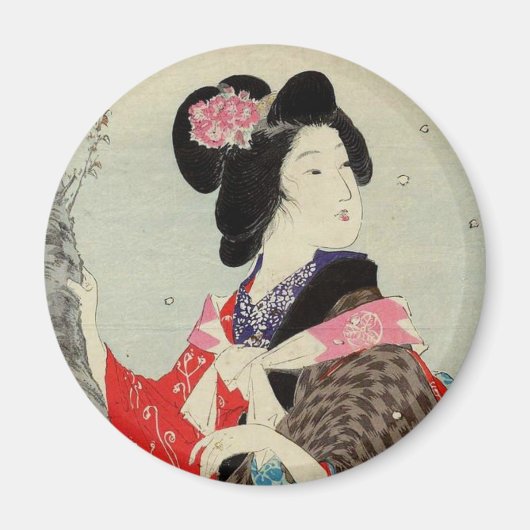 Japanse Vrouw Suzuki Kason Sakura Japan Kunst Magneet (Voorkant)